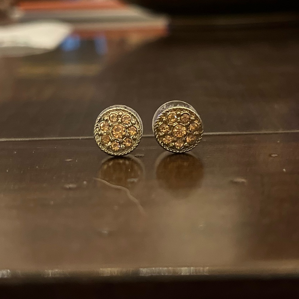 Gold and pink earrings